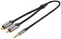 Vention 3,5 mm Jack Male to 2-Male RCA Cinch Cable 1 m Gray Aluminum Alloy Type - Audio kábel