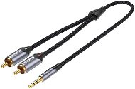 Vention 3.5mm Jack Male to 2-Male RCA Cinch Cable 5M Grey Aluminium Alloy Type - AUX Cable