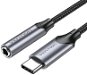 Vention USB-C Male to 3.5mm Earphone Jack With DAC Adapter 0.1m Gray Aluminum Alloy Type - AUX Cable