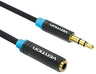 AUX Cable Vention Cotton Braided 3.5mm Jack Audio Extension Cable, 1m, Black Metal Type - Audio kabel