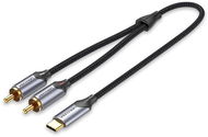 Vention USB-C Male to 2-Male RCA Cable 0.5M Grey Aluminium Alloy Type - AUX Cable