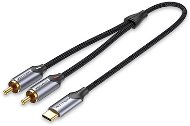 Vention USB-C Male to 2-Male RCA Cable 1M Grey Aluminium Alloy Type - AUX Cable