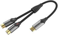 Vention USB-C Male to 2-Female RCA Cable 0.5M Grey Aluminium Alloy Type - AUX Cable