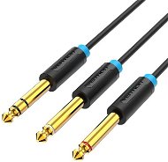 Vention TRS 6.5mm Male to 2*6.5mm Male Audio Cable 1M Black - Audio-Kabel