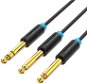 Vention TRS 6.5mm Male to 2*6.5mm Male Audio Cable 2M Black - Audio kábel