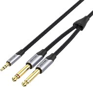 Vention Cotton Braided 3,5 mm Male to 2*6,5 mm Male Audio Cable 0,5 m Gray Aluminum Alloy Type - Audio kábel