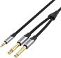 Vention Cotton Braided 3.5mm Male to 2*6.5mm Male Audio Cable 0.5M Gray Aluminium Alloy Type - AUX Cable