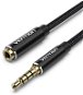 Vention Cotton Braided TRRS 3.5mm Male to 3.5mm Female Audio Extension 1m Black Aluminum Alloy Type - AUX Cable