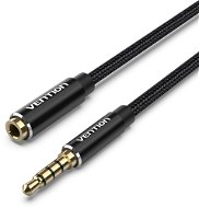 Vention Cotton Braided TRRS 3,5 mm Male to 3,5 mm Female Audio Extension 2 m Black Aluminum Alloy Type - Audio kábel
