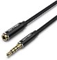 Audio kabel Vention Cotton Braided TRRS 3.5mm Male to 3.5mm Female Audio Extension 2m Black Aluminum Alloy Type - Audio kabel