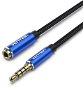 Vention Cotton Braided TRRS 3.5mm Male to 3.5mm Female Audio Extension 1m Blue Aluminum Alloy Type - Audio kabel