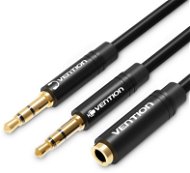 Vention 2x 3,5mm Male to 3,5mm Female Audio Cable 0,3m Black ABS Type - Átalakító
