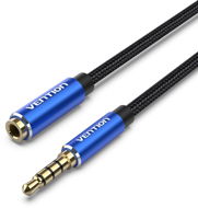 Vention Baumwolle geflochtene TRRS 3,5 mm männlich zu 3,5 mm weiblich Audio-Verlängerung 5m blau Alu - Audio-Kabel