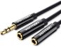 Vention 3.5mm Male to 2x 3.5mm Female Stereo Splitter Cable 0.3m Black ABS Type - Audio kabel