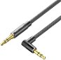 Vention Cotton Braided 3.5mm Male to Male Right Angle Audio Cable 0.5M Black Aluminum Alloy Type - Audio-Kabel