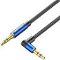 Vention Cotton Braided 3.5mm Male to Male Right Angle Audio Cable 0.5M Blue Aluminum Alloy Type - AUX Cable