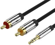 Audio kábel Vention 3.5mm Jack Male to 2x RCA Male Audio Cable 1m Black Metal Type - Audio kabel