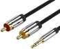 Vention 3,5 mm Jack Male to 2× RCA Male Audio Cable 1 m Black Metal Type - Audio kábel