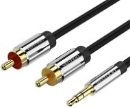 Audio kábel Vention 3.5mm Jack Male to 2x RCA Male Audio Cable 2m Black Metal Type - Audio kabel