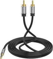 Vention 3,5 mm Jack Male to 2× RCA Male Audio Cable 10 m Black Metal Type - Audio kábel