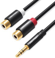 Vention 3.5mm Male to 2x RCA Female Audio Cable, 0.3m, Black, Metal Type - AUX Cable