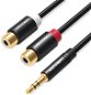 Vention 3.5mm Male to 2x RCA Female Audio Cable, 0.3m, Black, Metal Type - AUX Cable