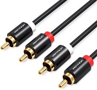 AUX Cable Vention 2x RCA Male to Male Audio Cable, 1m, Black, Metal Type - Audio kabel