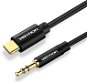 Audio kábel Vention Type-C (USB-C) to 3.5mm Male Spring Audio Cable 1m Black Metal Type - Audio kabel