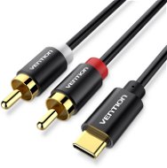 Vention Type-C (USB-C) to 2x RCA Male Audio Cable 0.5m Black Metal Type - Audio kábel