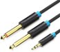 Vention 3,5 mm Male to 2× 6,3 mm Male Audio Cable 0,5 m Black - Audio kábel