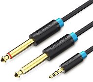 Vention 3,5 mm Male to 2× 6,3 mm Male Audio Cable 1 m Black - Audio kábel