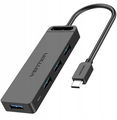 Vention Type-C to 4-Port USB 3.0 Hub with Power Supply 0.5m Black