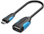 Vention USB2.0 to microUSB OTG Cable 0.25m Black - Adatkábel