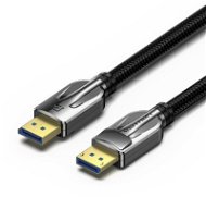 Vention Cotton Braided DP 2.0 Male to Male 8K HD Cable 1,5 m Black Zinc Alloy Type - Video kábel