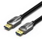 Vention Cotton Braided DP (DisplayPort) 2.0 10K Ultra Cable 2m Black Zinc Alloy Type - Videokábel