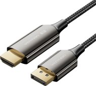 Vention Cotton Braided 8K DisplayPort Male to HDMI Male Cable 1.8M Black Zinc Alloy Type - Video kabel