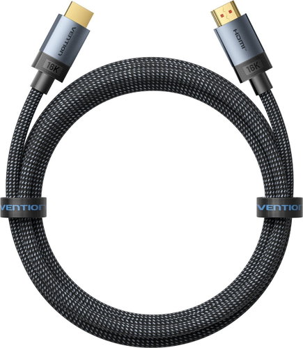 Vention Fabric Braided HDMI-A Male to Male HD Cable 16K 1M Grey - Video Cable - Main image