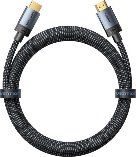 Vention Fabric Braided HDMI-A Male to Male HD Cable 16K 1.5M Grey - Video Cable - Main image