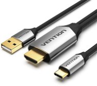 Vention Type-C (USB-C) to HDMI Cable with USB Power Supply, 1m, Black, Metal Type - Data Cable