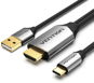 Vention Type-C (USB-C) To HDMI Cable with USB Power Supply, 2m, Black, Metal Type - Data Cable