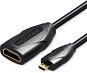 Video kábel Vention Micro HDMI (M) to HDMI (F) Extension Cable/Adapter 1 M Black - Video kabel