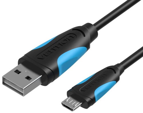 Vention USB2.0 -> microUSB Cable 2m Black - Adatkábel - Fő fotó