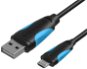 Vention USB2.0 -> microUSB Cable, 2m, Black - Data Cable