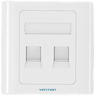 Vention 2 Port Keystone RJ-45 Jack Wall Plate White 86 Type - Zásuvka