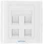 Vention 4 Port Keystone RJ-45 Jack Wall Plate, White, 86 Type - Socket