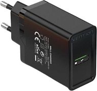 Vention 1-port USB Wall Quick Charger (18W) Black - Netzladegerät