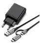 Set Vention 1-port USB Quick Charger (18W) Black + USB 2.0 to 2-in-1 USB-C & Micro USB 5A 0.5m Gray - AC Adapter