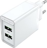 Vention 2-Port USB (A+A) Wall Charger (18W + 18W) White - AC Adapter