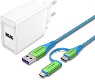 Vention & Alza Charging Kit (18W + 2in1 USB-C/micro USB Cable 1m) Collaboration Type - Töltő adapter