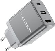 Vention USB-C + USB-A + HDMI GaN Laptop + Nintendo Switch Dock (60W / 5W / 4K@60Hz) Gray - AC Adapter